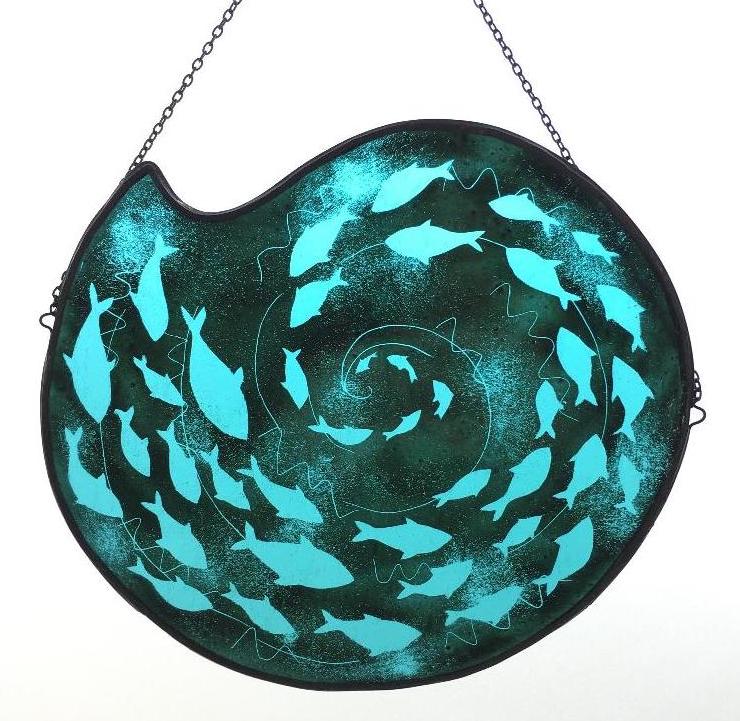 Turquoise fish spiral