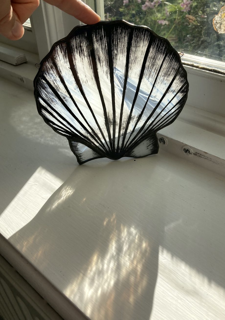 Stained glass scallop sun catcher