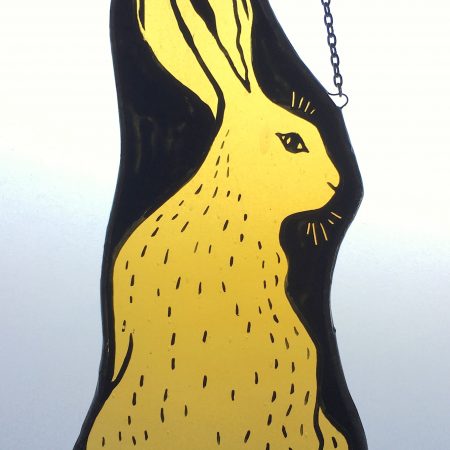 Stained glass hare sun catcher