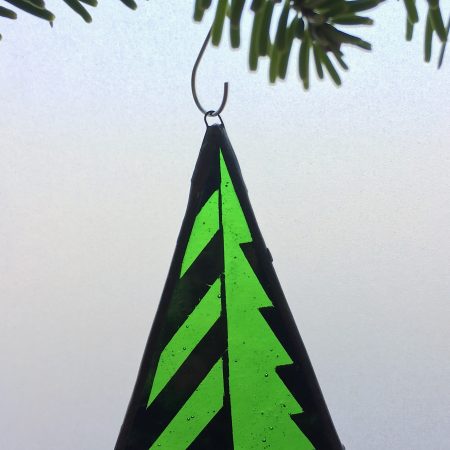 Stained glass geometric Christmas tree decoration