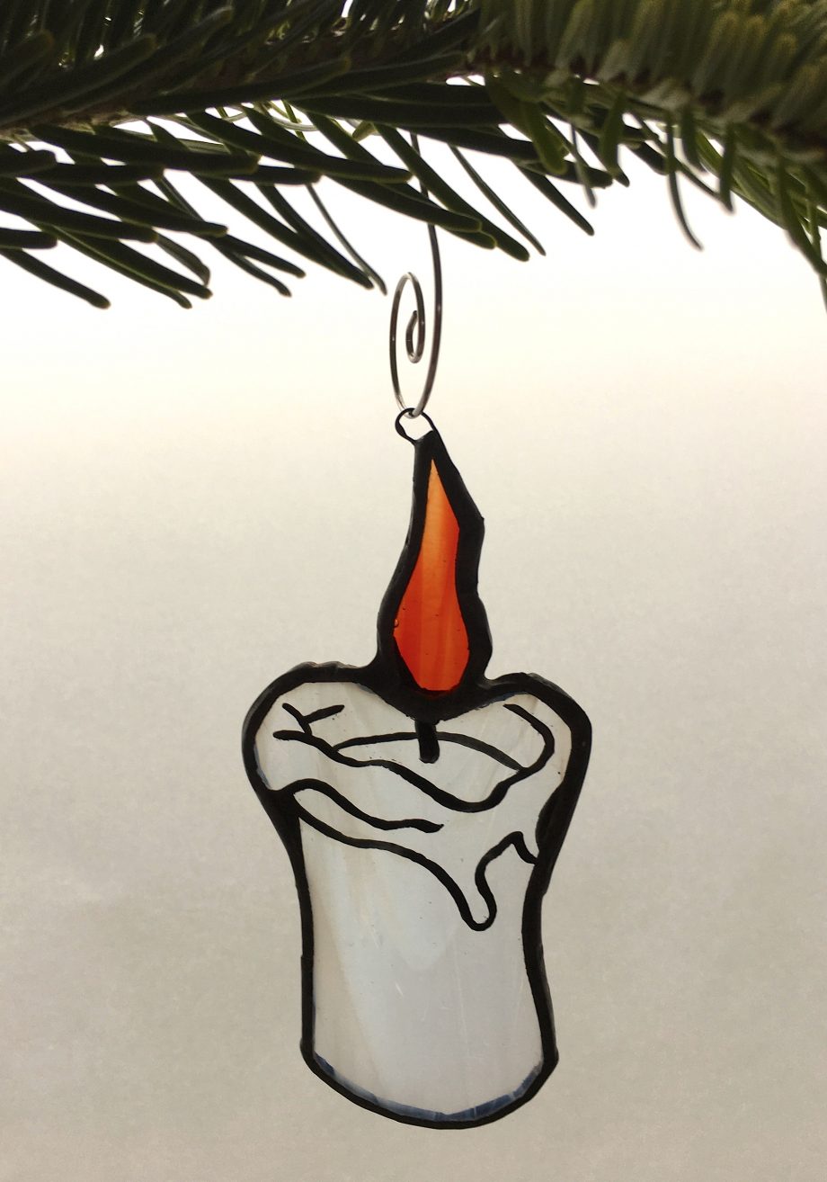 Stained glass Christmas candle tree decoration
