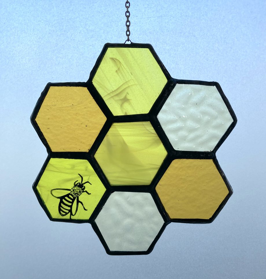 Stained glass honey been sun catcher